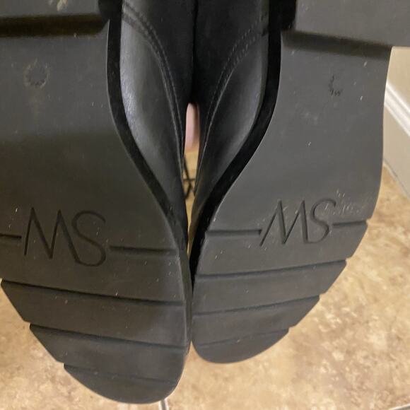 Stuart Weitzman McKenzee Tall Lace Up Combat Ankle Boots Black Size 7.5 - Picture 6 of 11